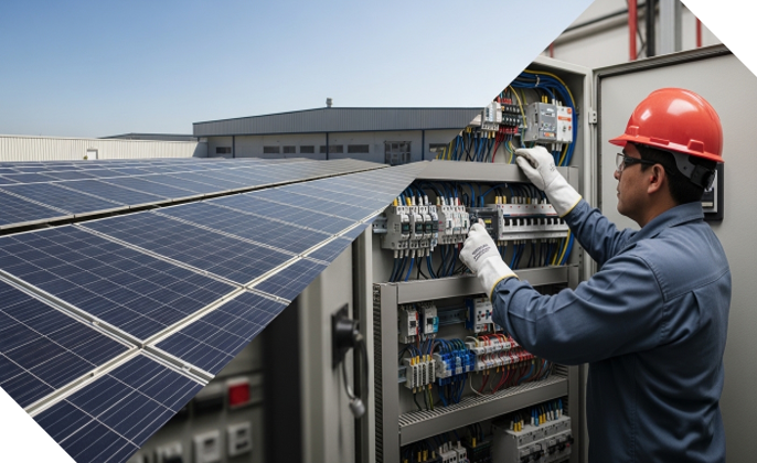 integracion-con-infraestructura-electrica Integración de paneles solares con sistema eléctrico en instalación industrial