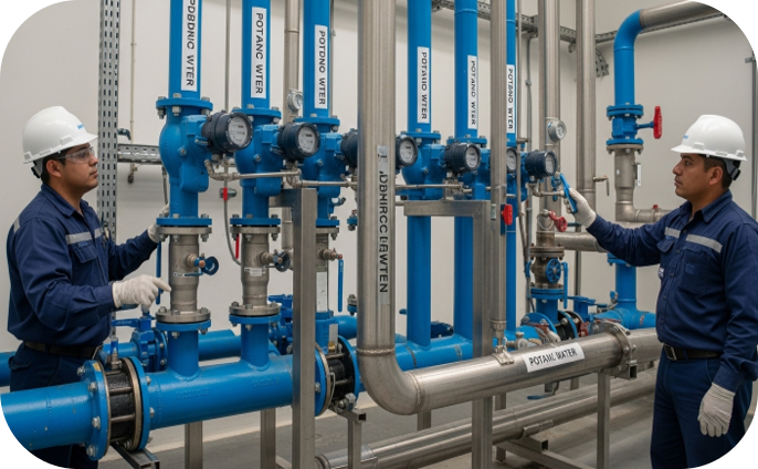 Sistema de tubería hidráulica y agua potable con materiales certificados