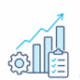 Icono de incremento en productividad para mejorar la comunicación y organización interna de la empresa