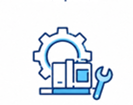 Icono de integración de maquinaria nueva para proyectos de expansión y modernización industrial.