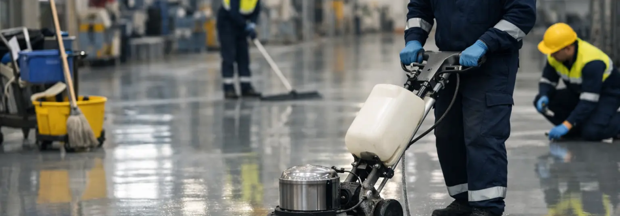 Mantenimiento de piso epóxico industrial