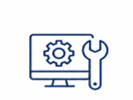 Icono de puesta en marcha de maquinaria industrial para la verificación funcional y preparación de equipos para operación productiva.