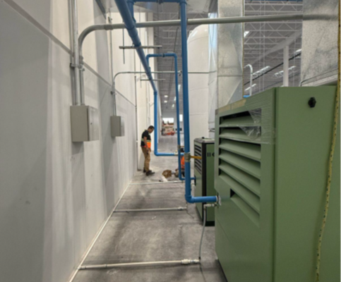 Proyecto Creative Foam 4 Red principal de aire comprimido instalada en planta industrial.