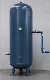 tanques_de_almacenamiento Tanque de almacenamiento para sistema de aire comprimido industrial utilizado para mantener presión estable y optimizar el rendimiento del sistema.