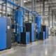 Compresor de aire industrial instalado en planta de producción
