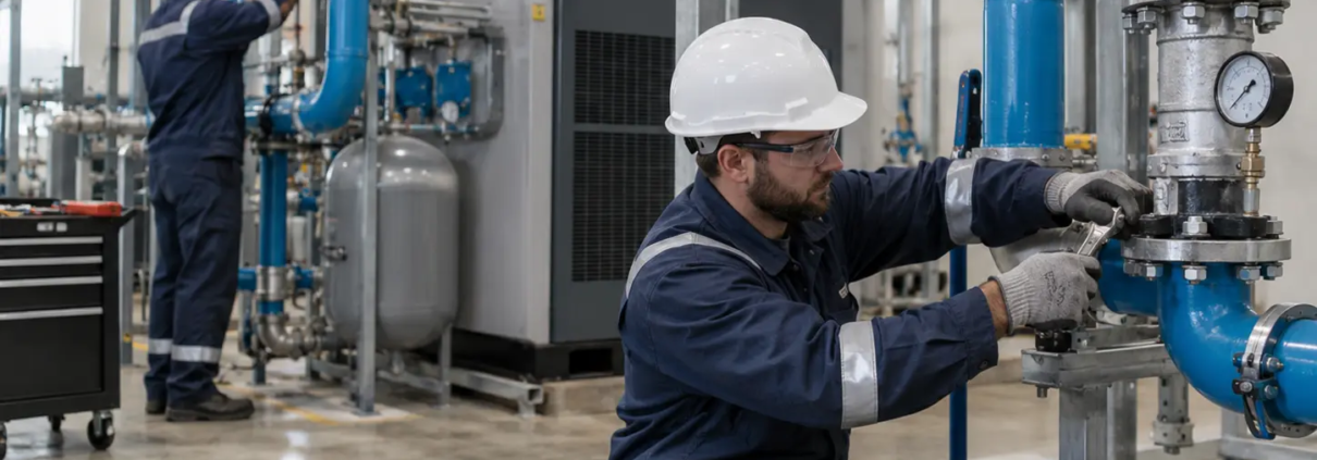 Mantenimiento preventivo de instalaciones y sistemas de aire comprimido industrial