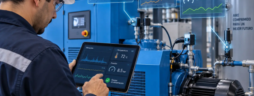Monitoreo de compresor industrial para mantenimiento predictivo y análisis de condiciones
